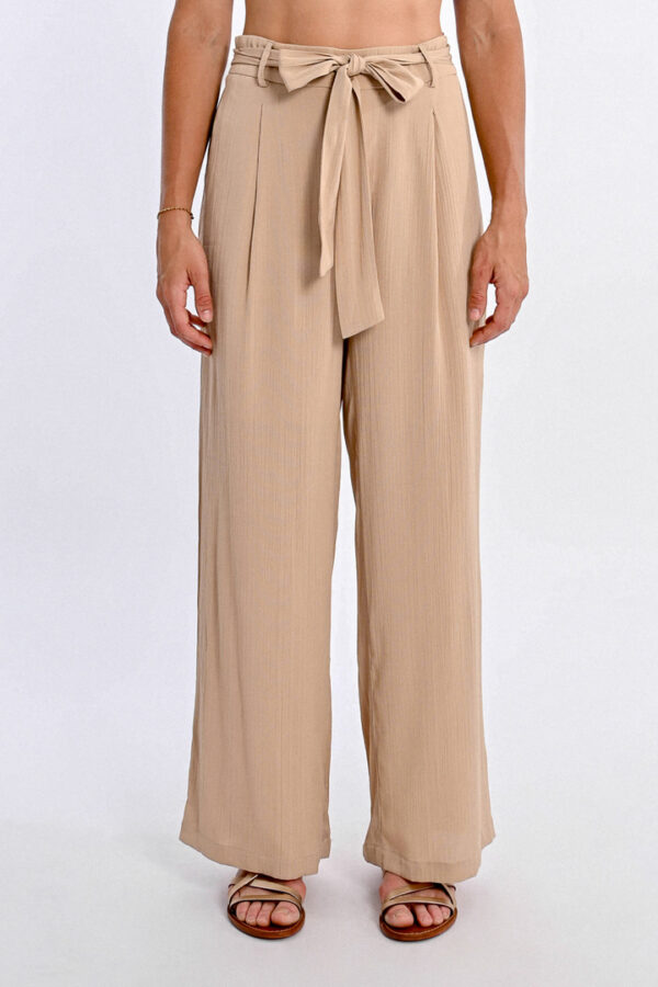 Pantalon ceinturé beige – Image 2