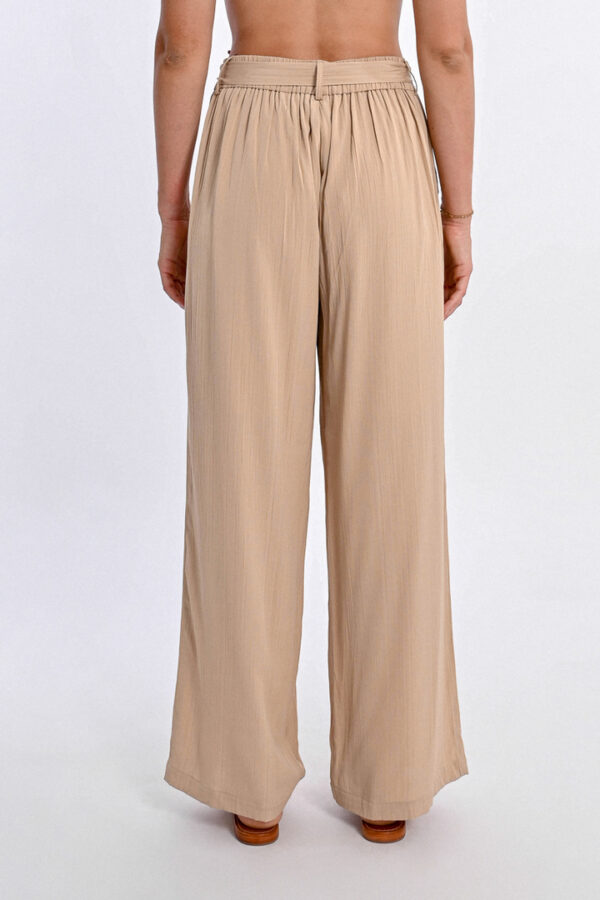 Pantalon ceinturé beige – Image 3