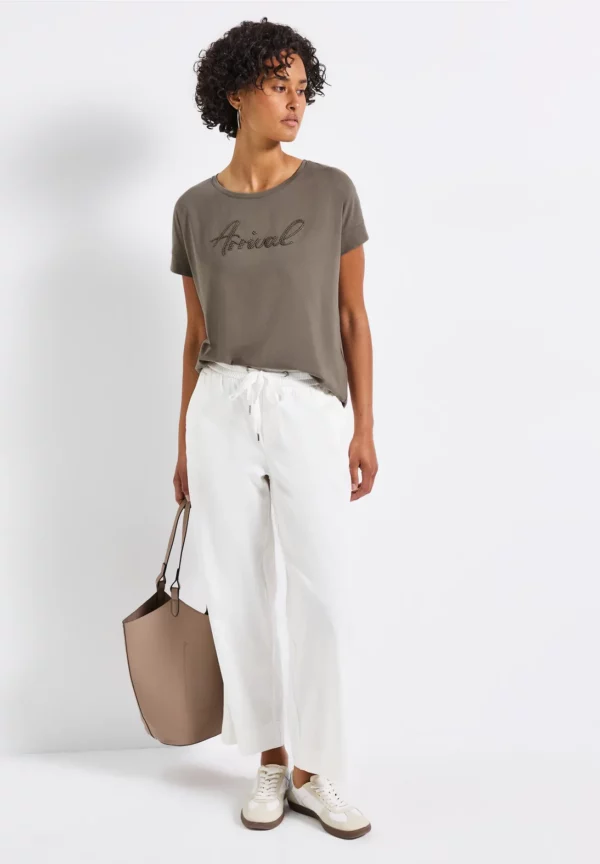 T-shirt avec broderie wording