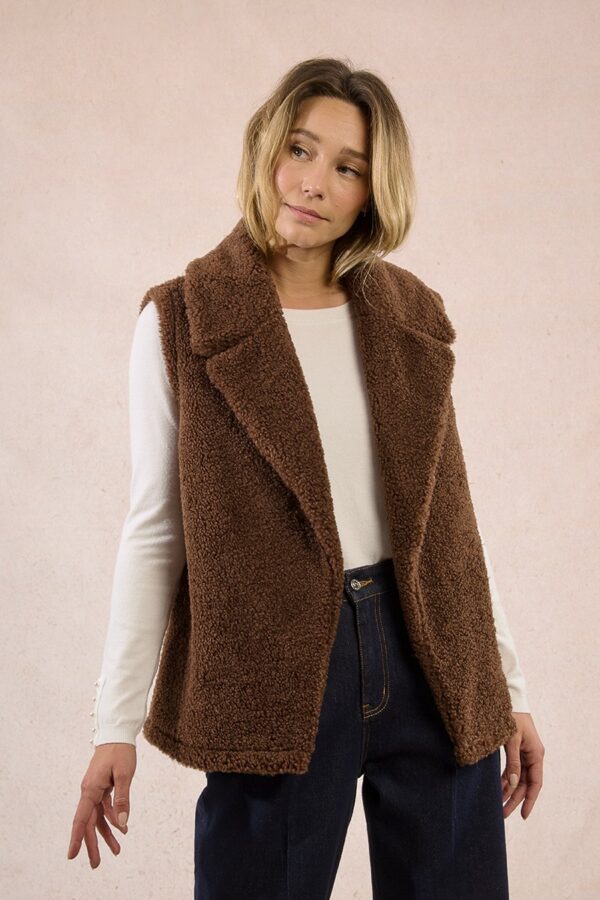 Gilet sans manches, imitation mouton – Image 3