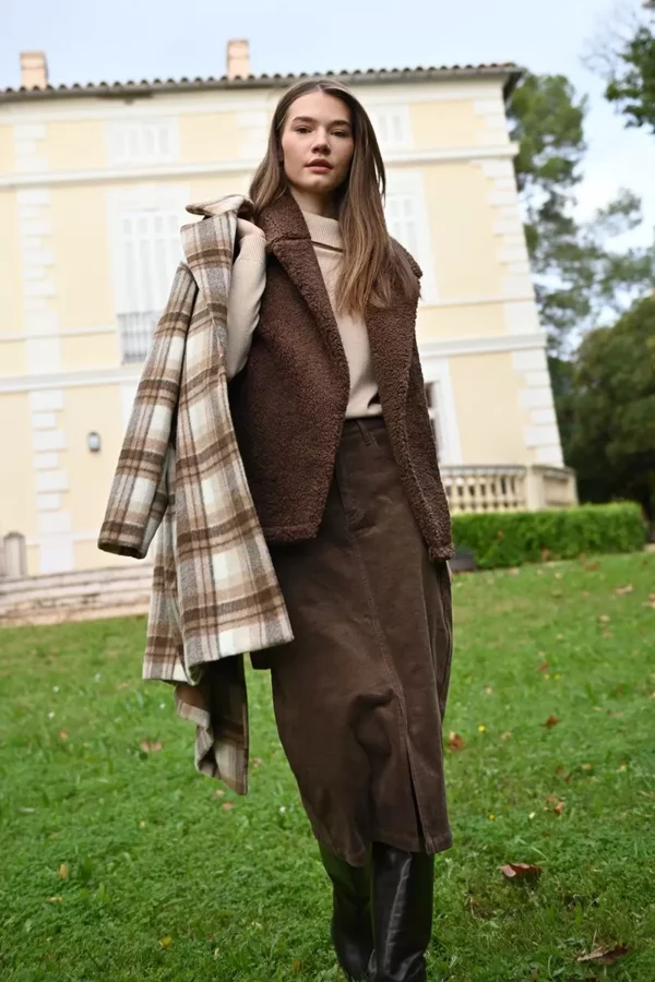 Gilet sans manches, imitation mouton – Image 2