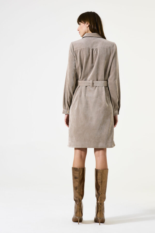 Robe en velours côtelé taupe – Image 4