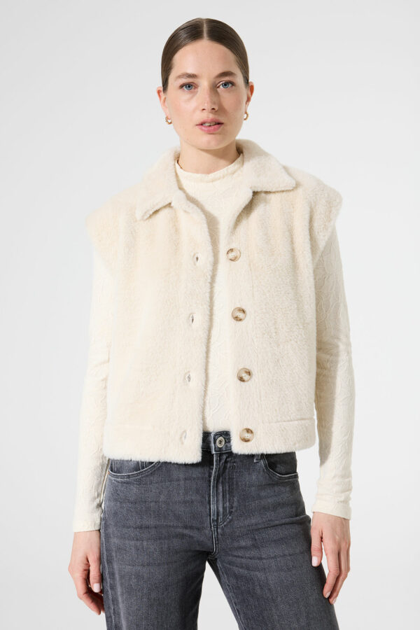 Gilet blanc cassé