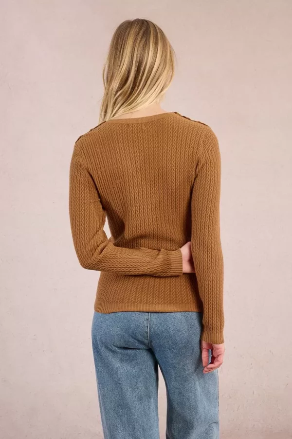 Maille torsadée, patte d'épaule boutonnée – Image 3