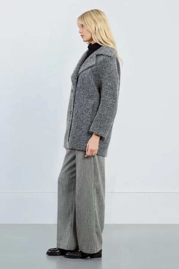 Manteau court, gris chiné – Image 3