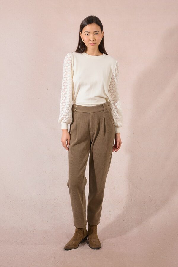 Pantalon carotte en velours