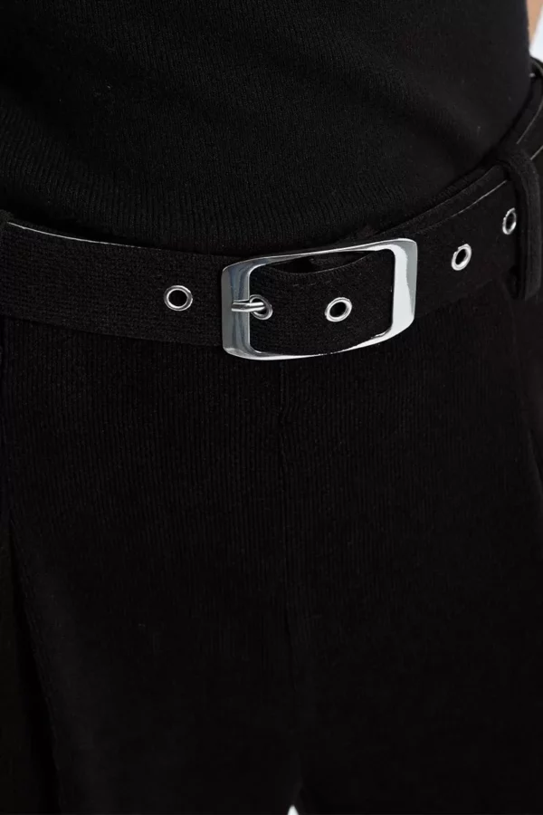 Pantalon large en velours noir – Image 3