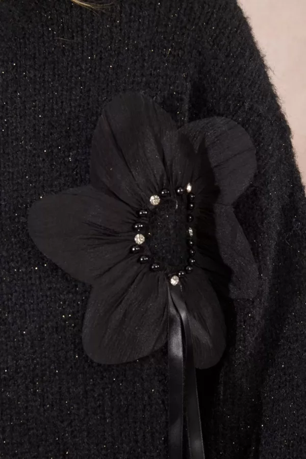Pull en maille à fleurs en relief – Image 4