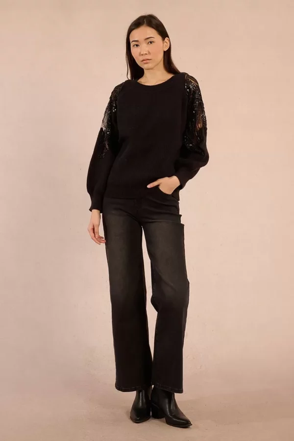 Pull en maille, épaules ajourées – Image 2