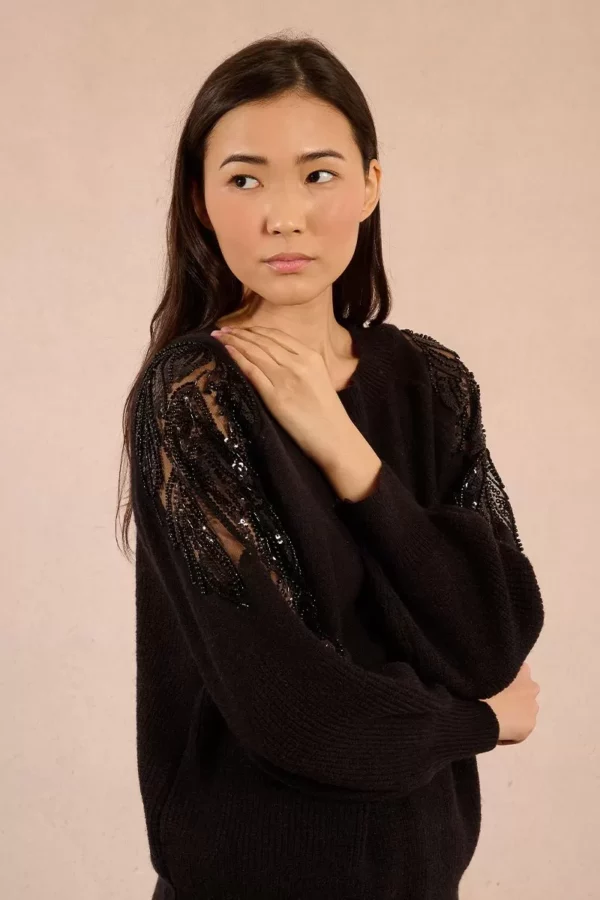 Pull en maille, épaules ajourées