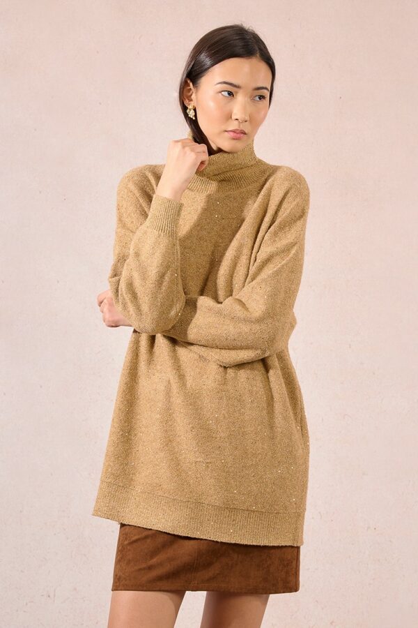 Pull oversize en maille et sequins