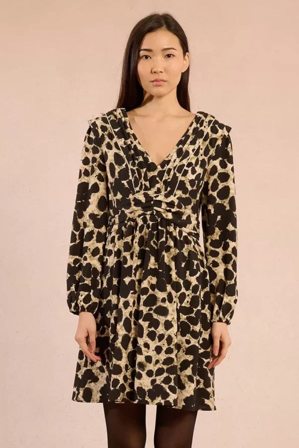 Robe courte plissée léopard – Image 2