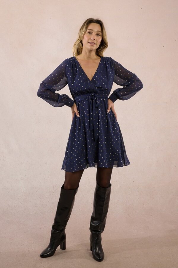 Robe style porte-feuille à pois – Image 3