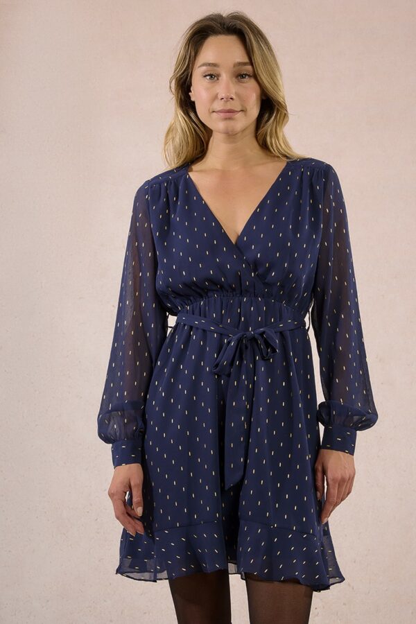 Robe style porte-feuille à pois