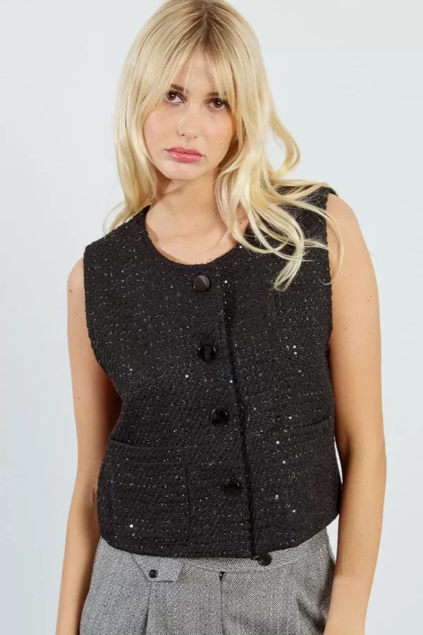 Veston en tweed et strass