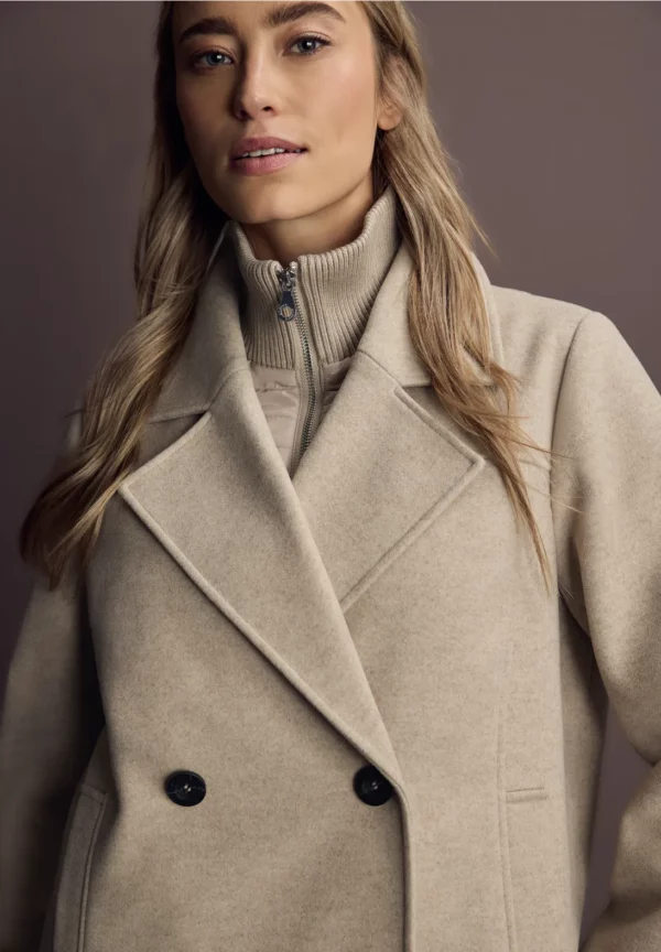 Manteau caban avec partie matelassée amovible