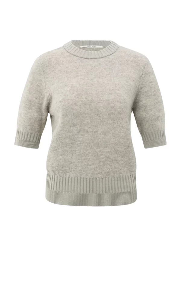 Pull manches courtes avec ourlet côtelé – Image 3