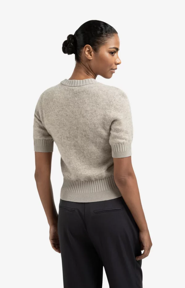 Pull manches courtes avec ourlet côtelé – Image 2