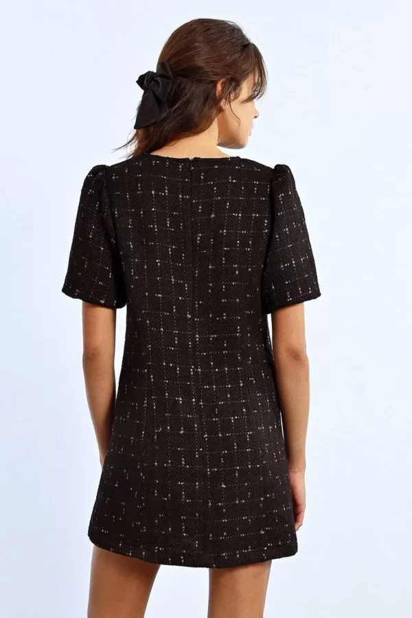 Robe en tweed manches bouffantes – Image 2