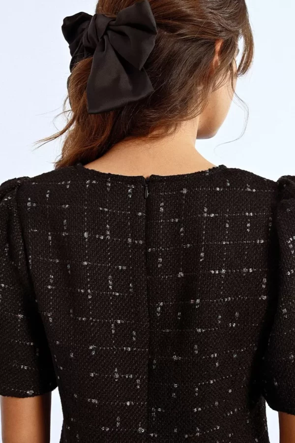 Robe en tweed manches bouffantes – Image 3