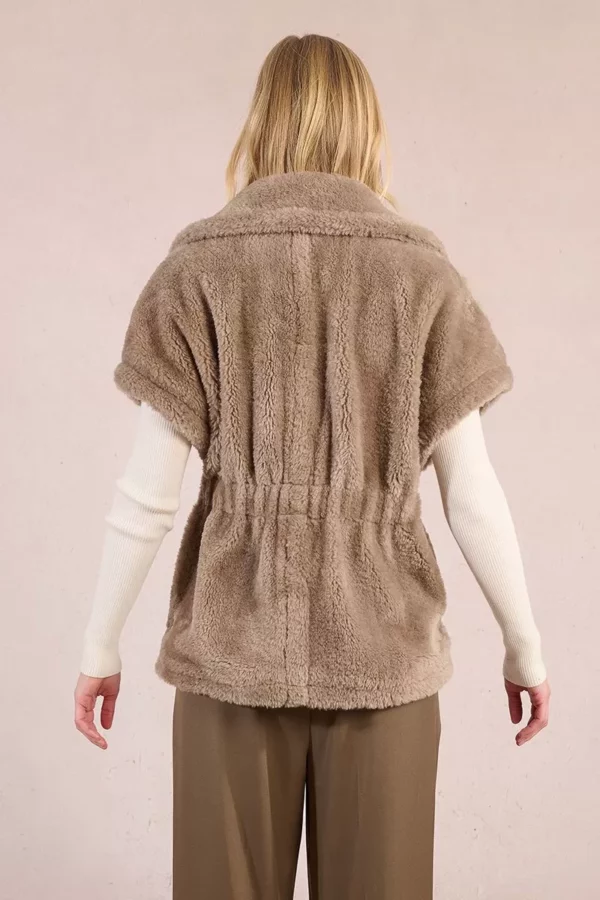 Veste ceinturée effet fourrure – Image 2