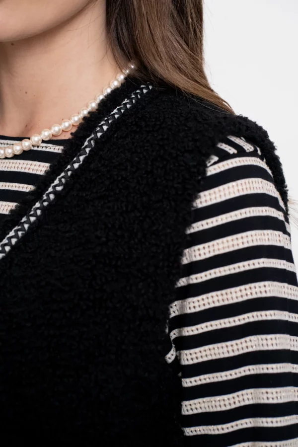 Gilet teddy Geisha avec bordure tissée – Image 3