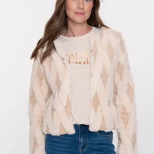 Veste courte en fausse fourrure