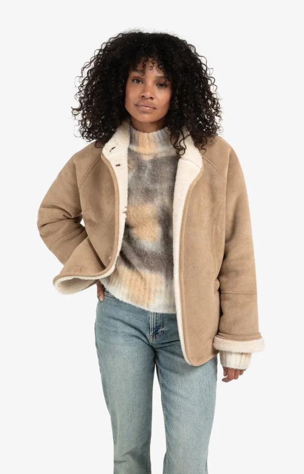 Manteau oversize en mouton