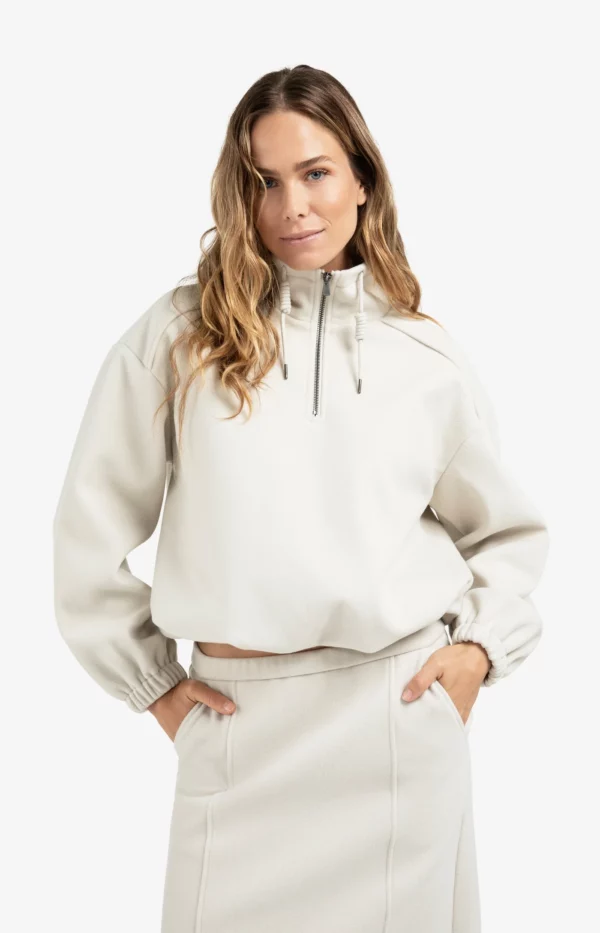 Sweat-shirt à manches ballon et col zippé – Image 3