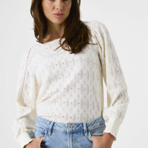 T-shirt manches longues blanc cassé