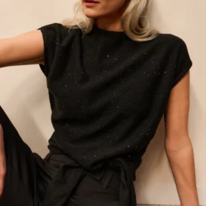 Pull sans manches avec sequins délicats