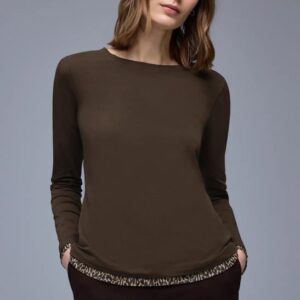 T-shirt avec détails léopard