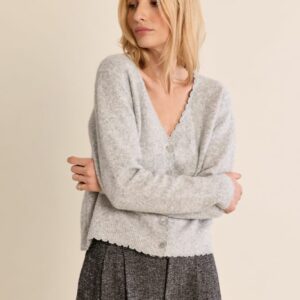 Cardigan détails lurex & boutons paillettes