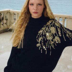 Pull seqins sur l'épaule