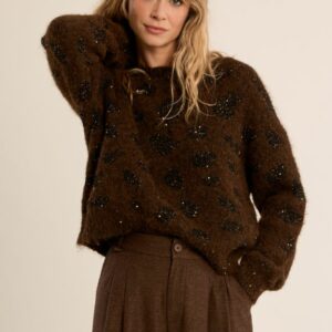 Pull léopard en maille irisée