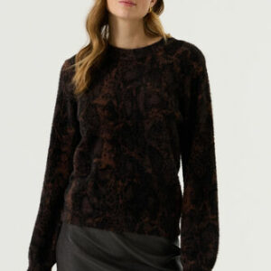Pull duveteux imprimé