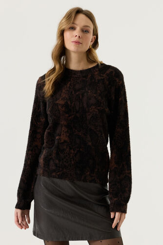 Pull duveteux imprimé